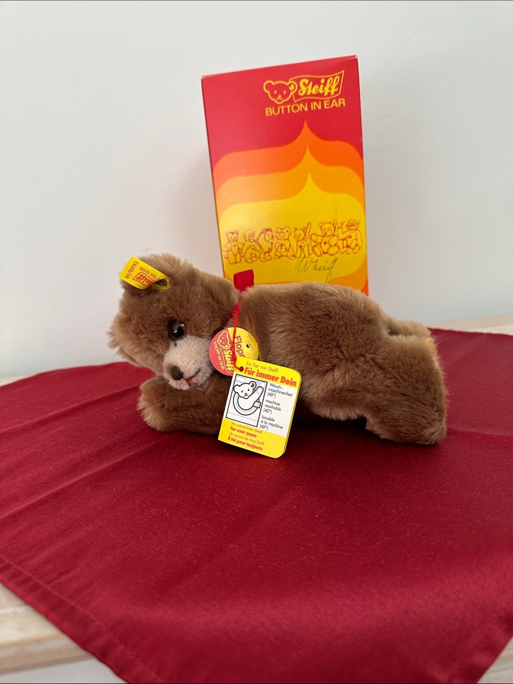 Steiff Brown Plush Bear with Button In Ear - Soft Collectible Toy